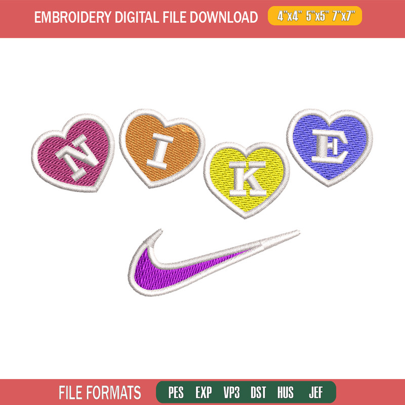 Nike heart embroidery design, Logo embroidery, Nike design, Embroidery shirt, Embroidery file, Digital download.jpg