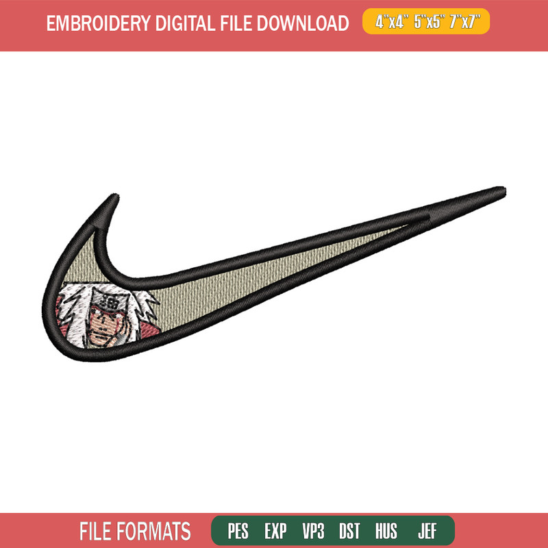 Nike jiraiya embroidery design, Naruto embroidery, Emb design, Embroidery shirt, Embroidery file, Digital download.jpg