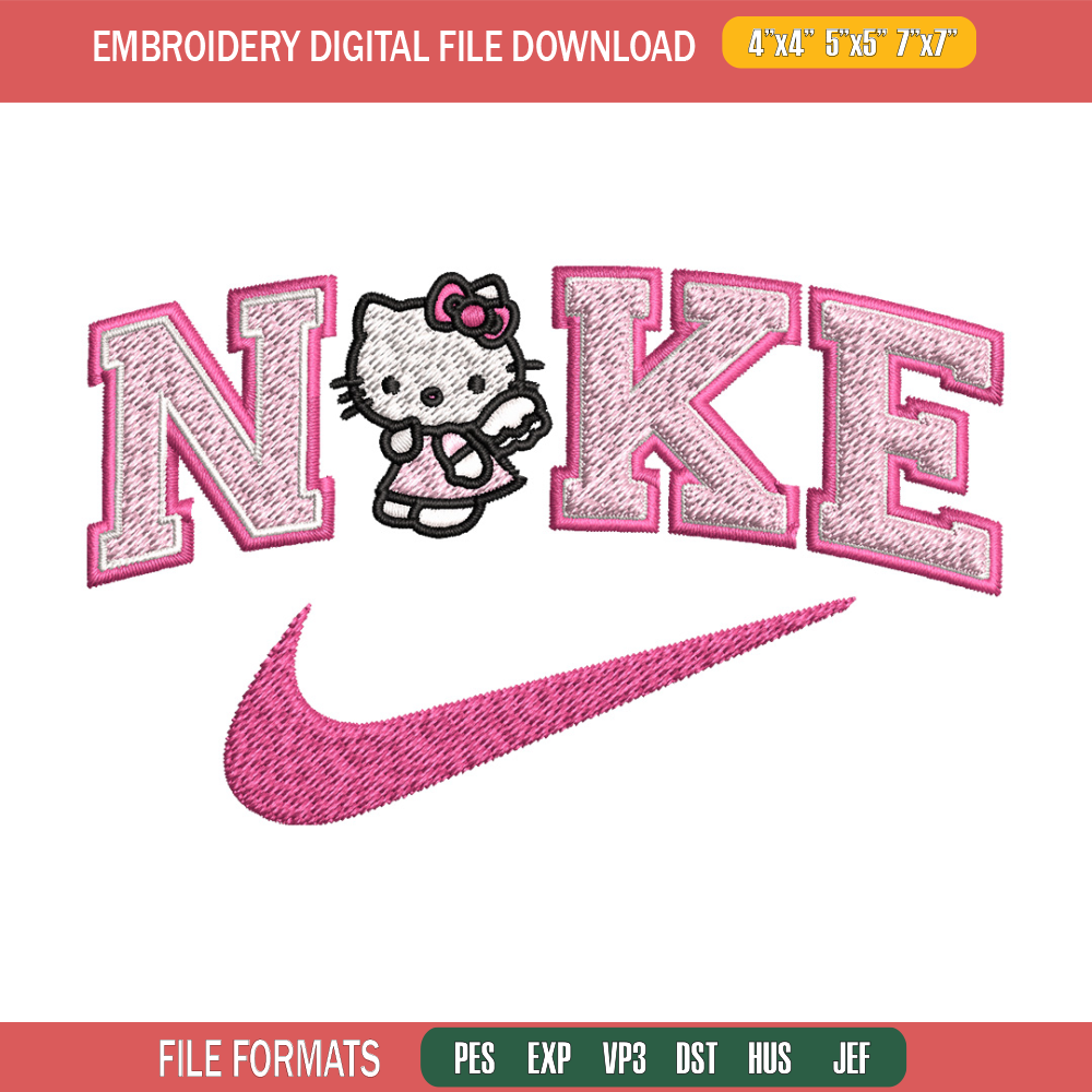 Nike kitty Embroidery Design, Hello kitty Embroidery, Nike Embroidery, Embroidery File, Logo shirt, Digital download.jpg