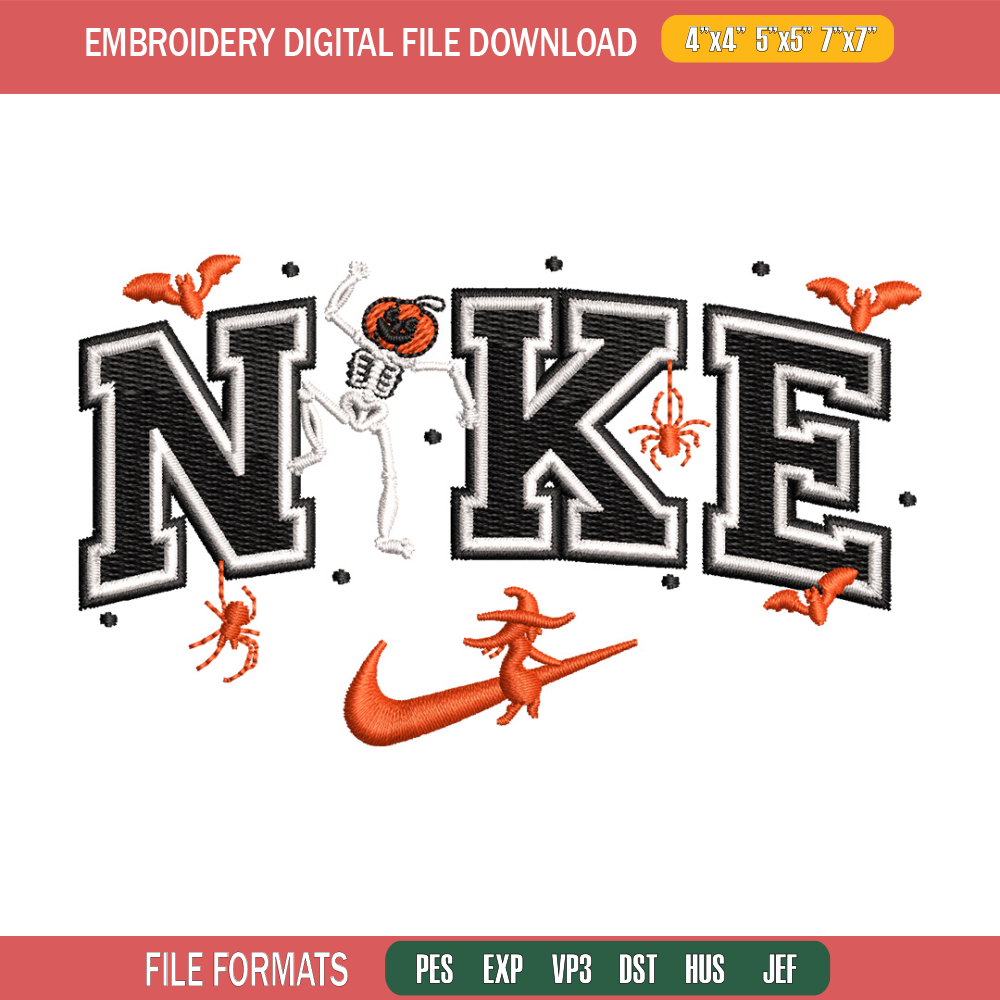 Nike pumpkin embroidery design, Halloween embroidery, Nike design, Embroidery file,Embroidery shirt, Digital download.jpg
