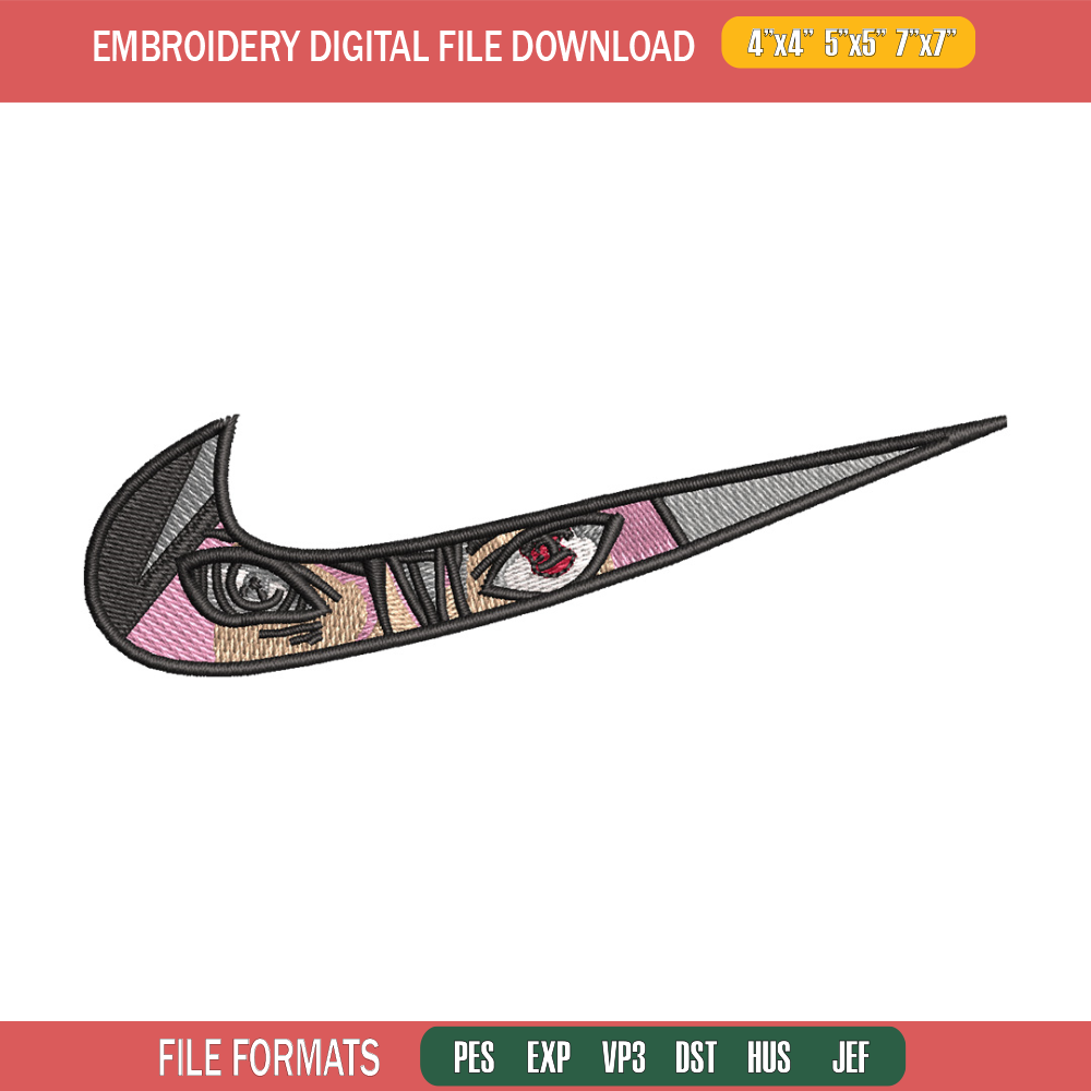 Nike sasuke embroidery design, Naruto embroidery, Emb design, Embroidery shirt, Embroidery file, Digital download.jpg