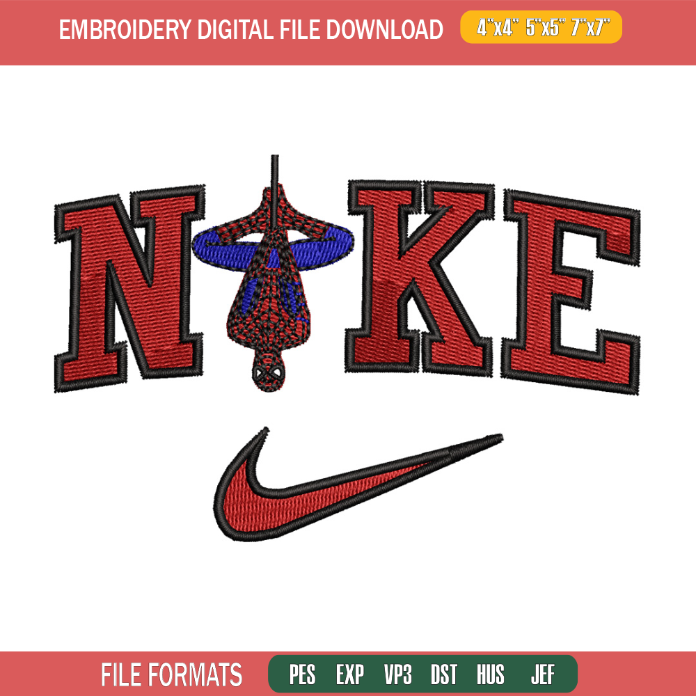 Nike spiderman embroidery design, Spiderman embroidery, Nike design, Embroidery shirt, Embroidery file, Digital download.jpg