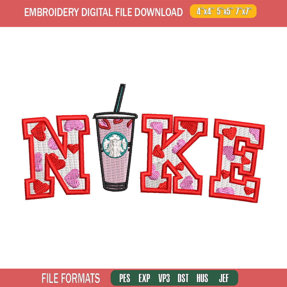 Nike starbuck embroidery design, Starbuck embroidery, Nike design, Embroidery shirt, Embroidery file,Digital download.jpg