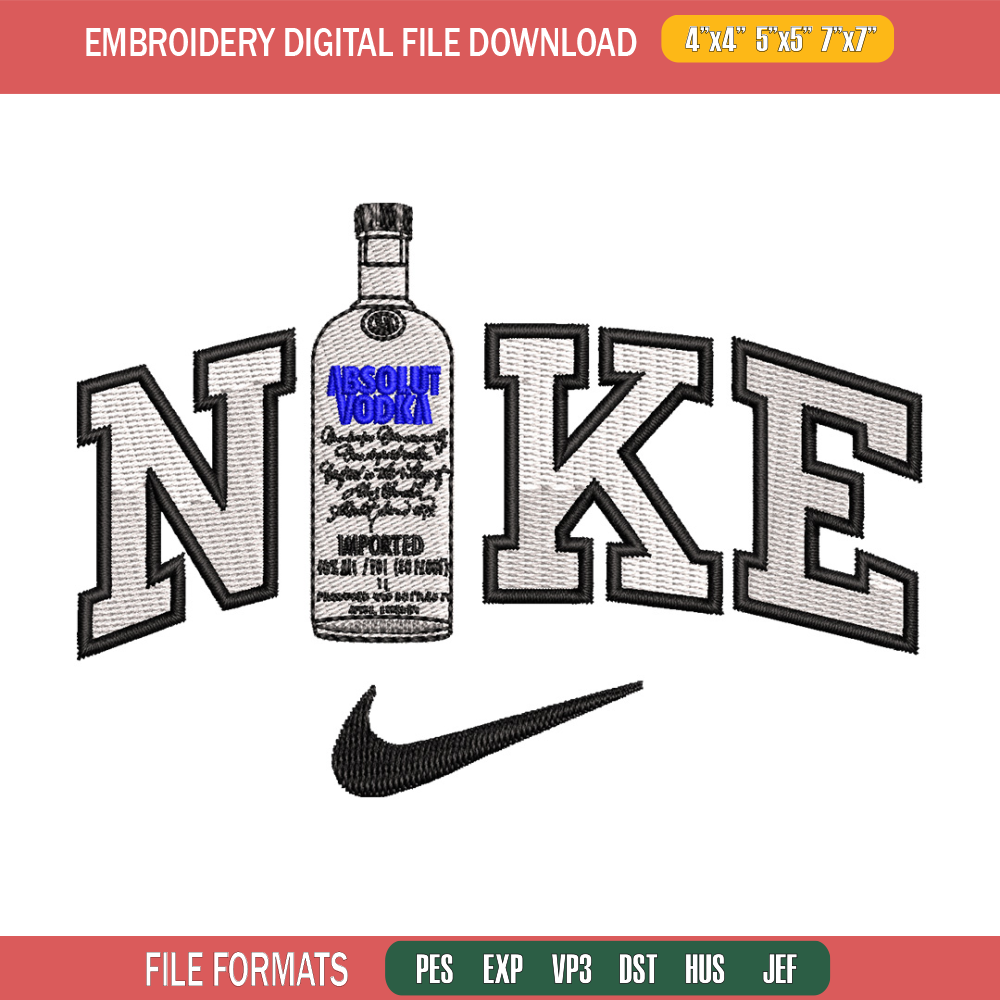 Nike vodka embroidery design, Vodka embroidery, Nike design, Embroidery shirt, Embroidery file, Digital download.jpg