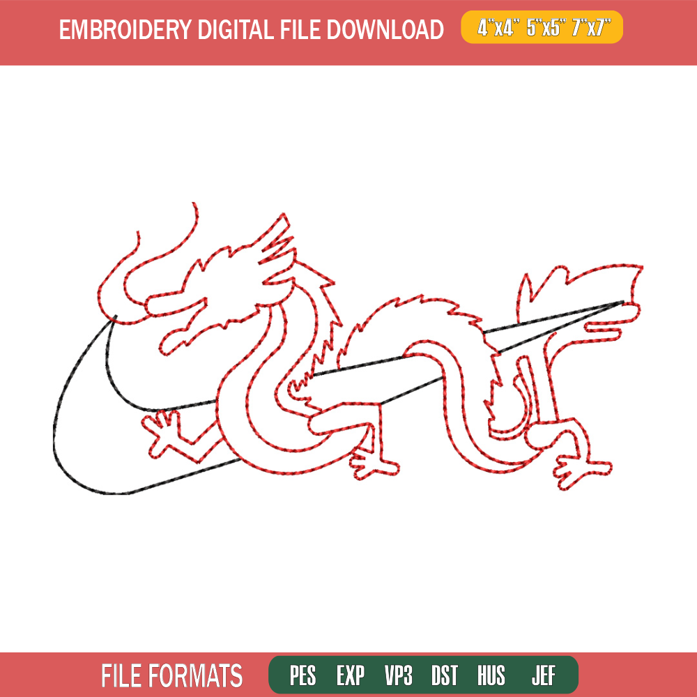Nike x dragon asian embroidery design, Dragon embroidery, Nike design,Embroidery shirt,Embroidery file, Digital download.jpg