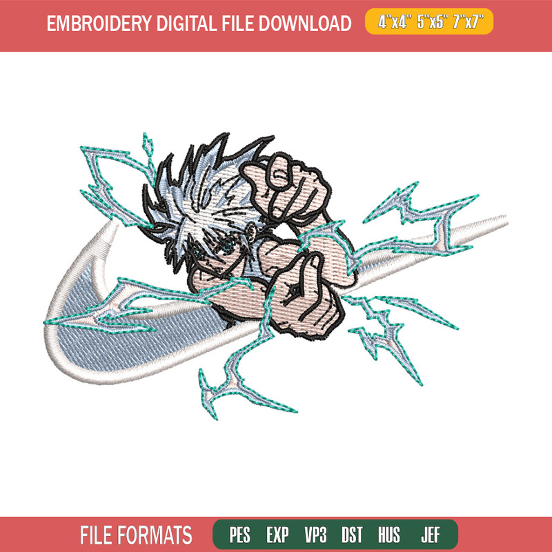Nike x killua embroidery design, Hxh embroidery, Nike design, Embroidery shirt, Embroidery file, Digital download.jpg