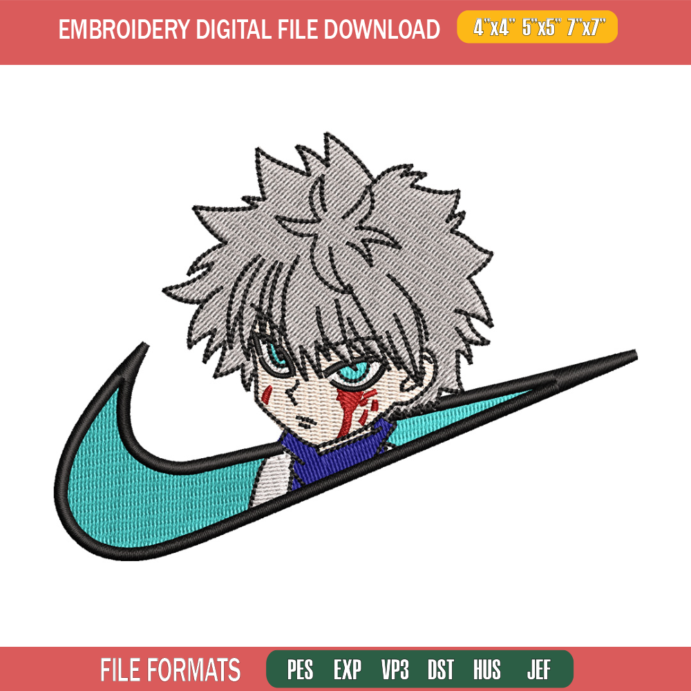 Nike x killua embroidery design, Hxh embroidery, Nike design, Embroidery shirt, Embroidery file,Digital download.jpg
