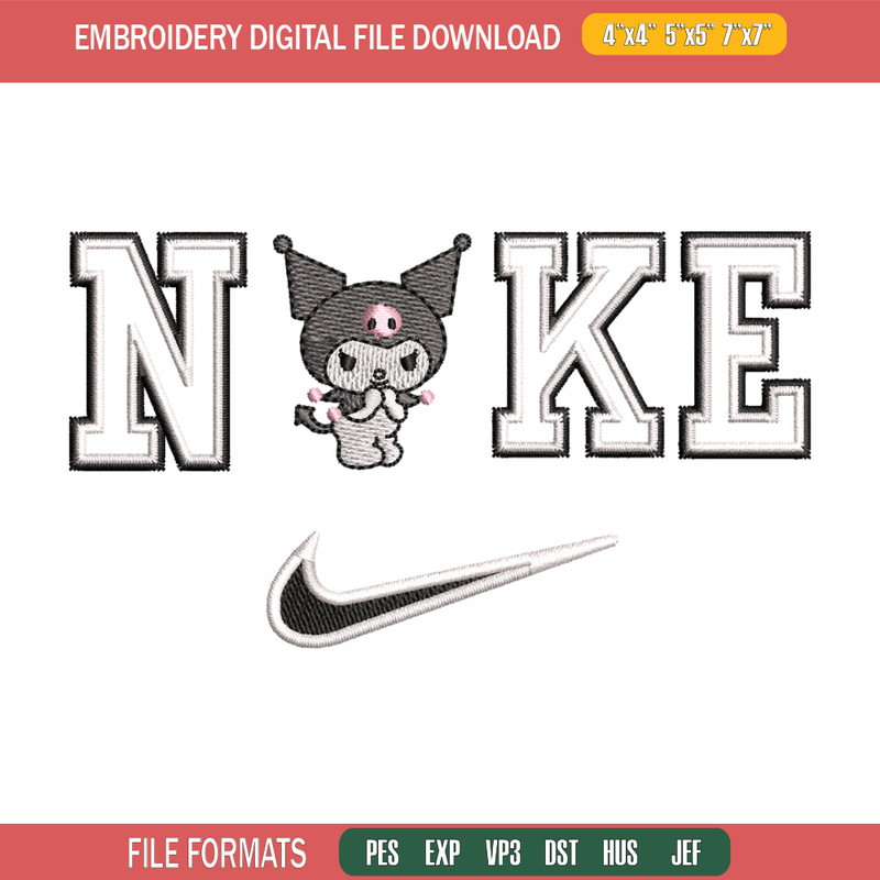 Nike x kuromi embroidery design, Kuromi embroidery, Nike design, Embroidery shirt, Embroidery file,Digital download.jpg