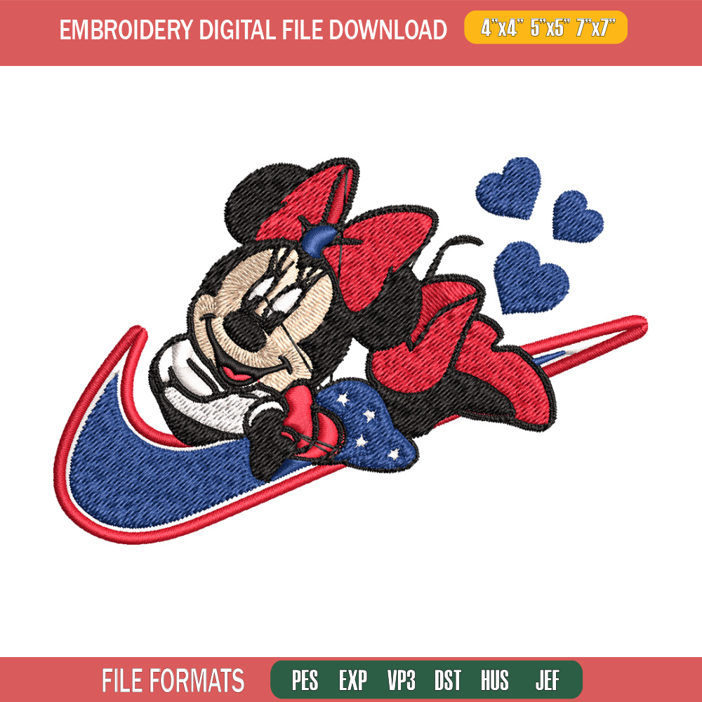 Nike x minnie Embroidery Design, Mickey Embroidery, Nike Embroidery, Embroidery File, Logo shirt, Digital download.jpg