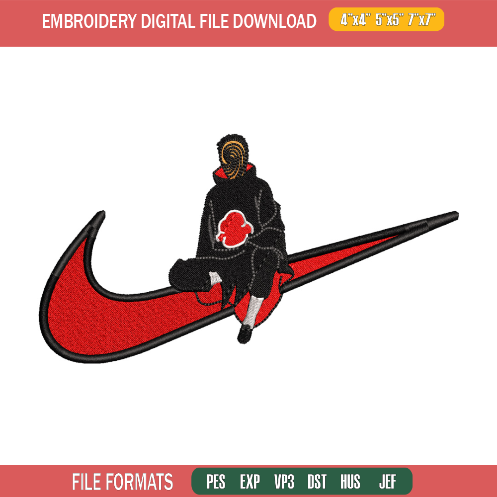 Nike x obito embroidery design, Naruto embroidery, Nike design, Embroidery shirt, Embroidery file, Digital download.jpg
