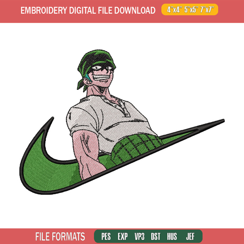 Nike x zoro embroidery design, One piece embroidery, Nike design, Embroidery shirt, Embroidery file, Digital download.jpg
