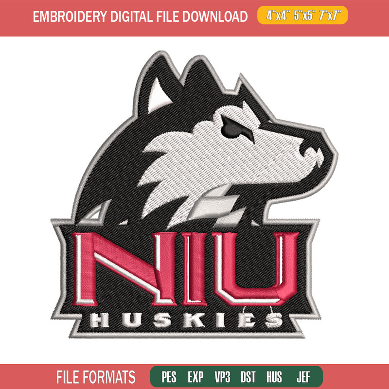 Northern Illinois Huskies embroidery, Northern Illinois Huskies embroidery, Sport embroidery, NCAA embroidery..jpg