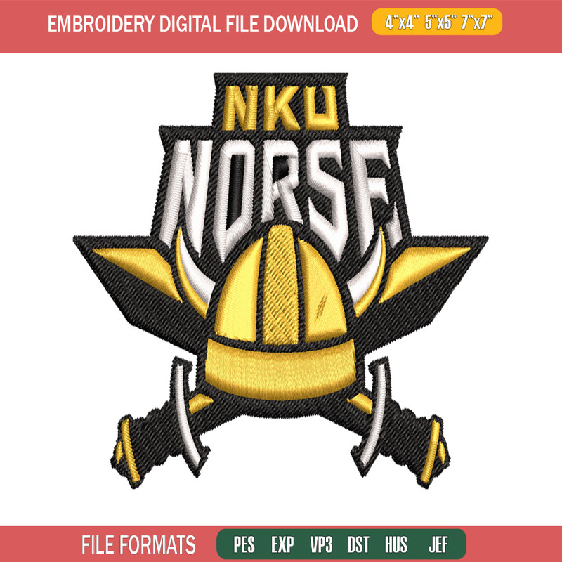 Northern Kentucky Norse embroidery, Northern Kentucky Norse embroidery, logo Sport, Sport embroidery, NCAA embroidery..jpg