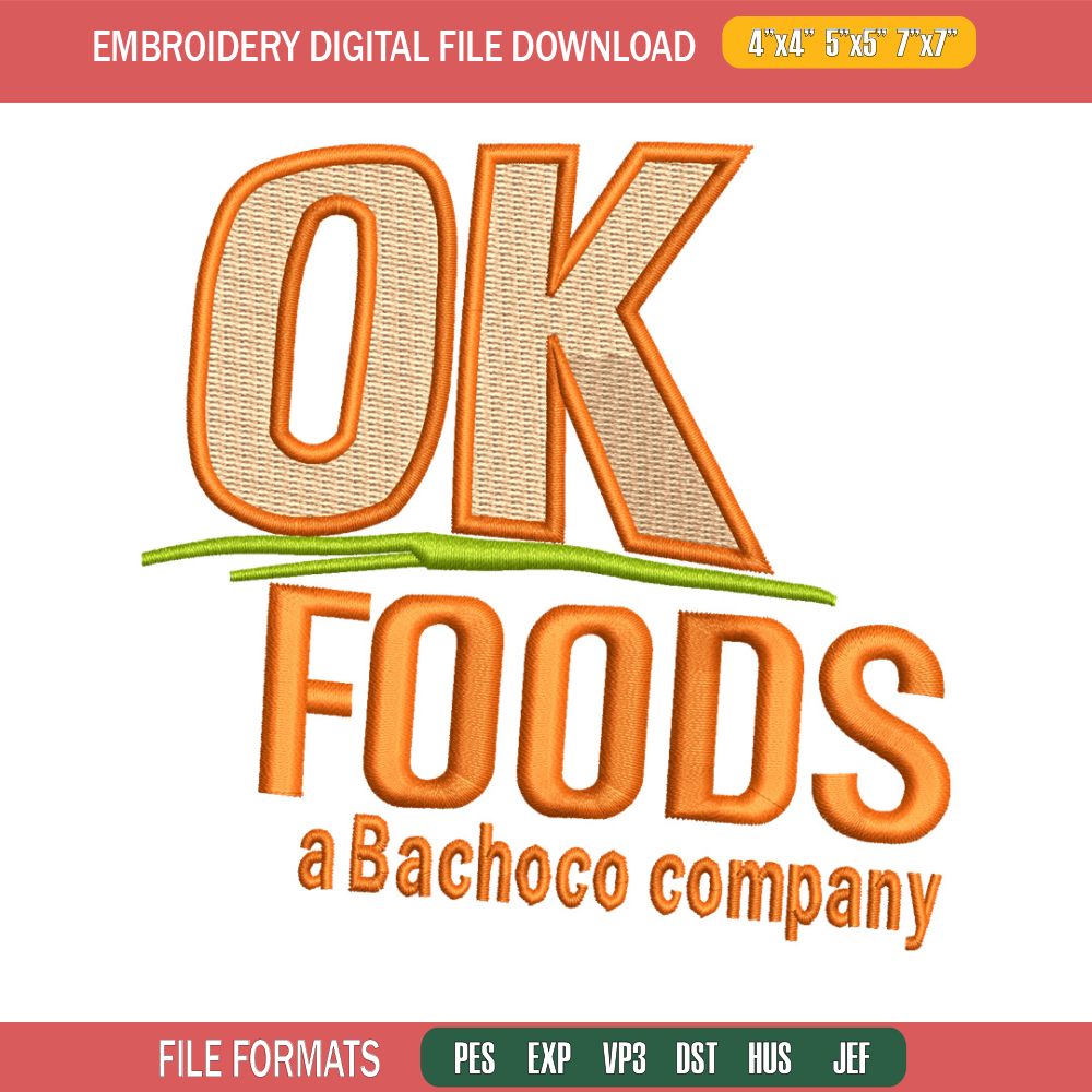OK Foods embroidery design, OK Foods logo embroidery, logo design, embroidery file, logo shirt, Digital download..jpg