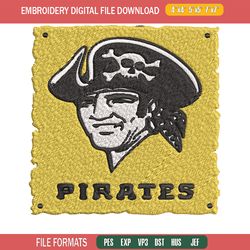 pittsburgh pirates logo embroidery, mlb embroidery, sport embroidery, logo embroidery, mlb embroidery design-renedshop