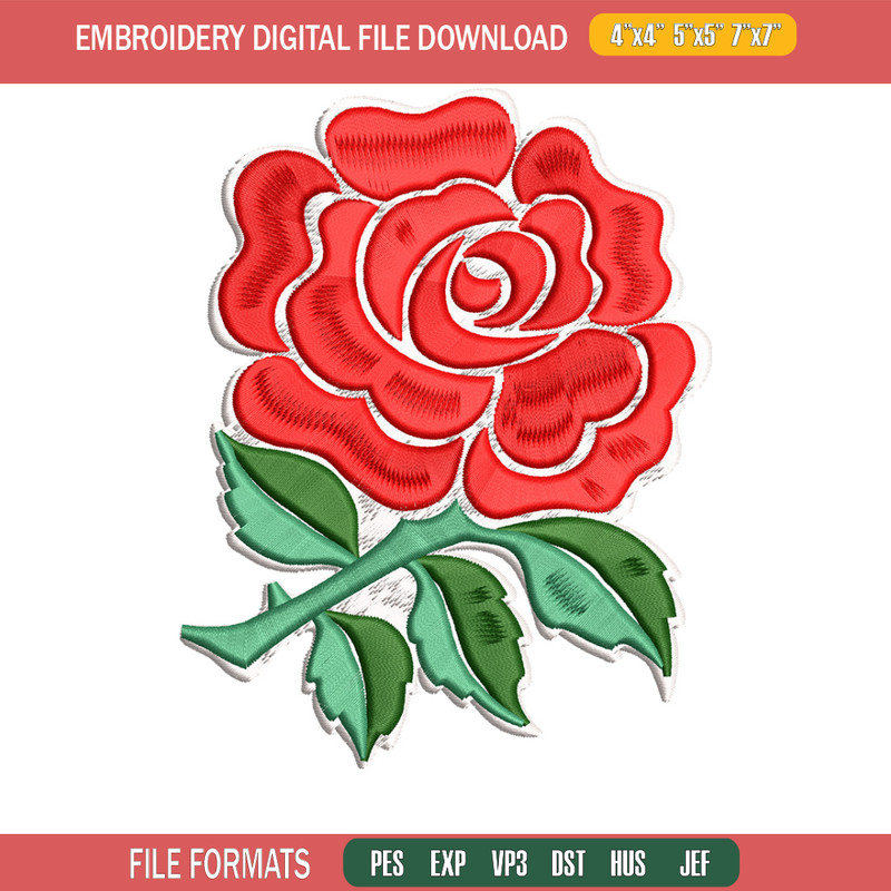 Red rose embroidery design, Rose embroidery, Emb design, Embroidery shirt, Embroidery file, Digital download.jpg