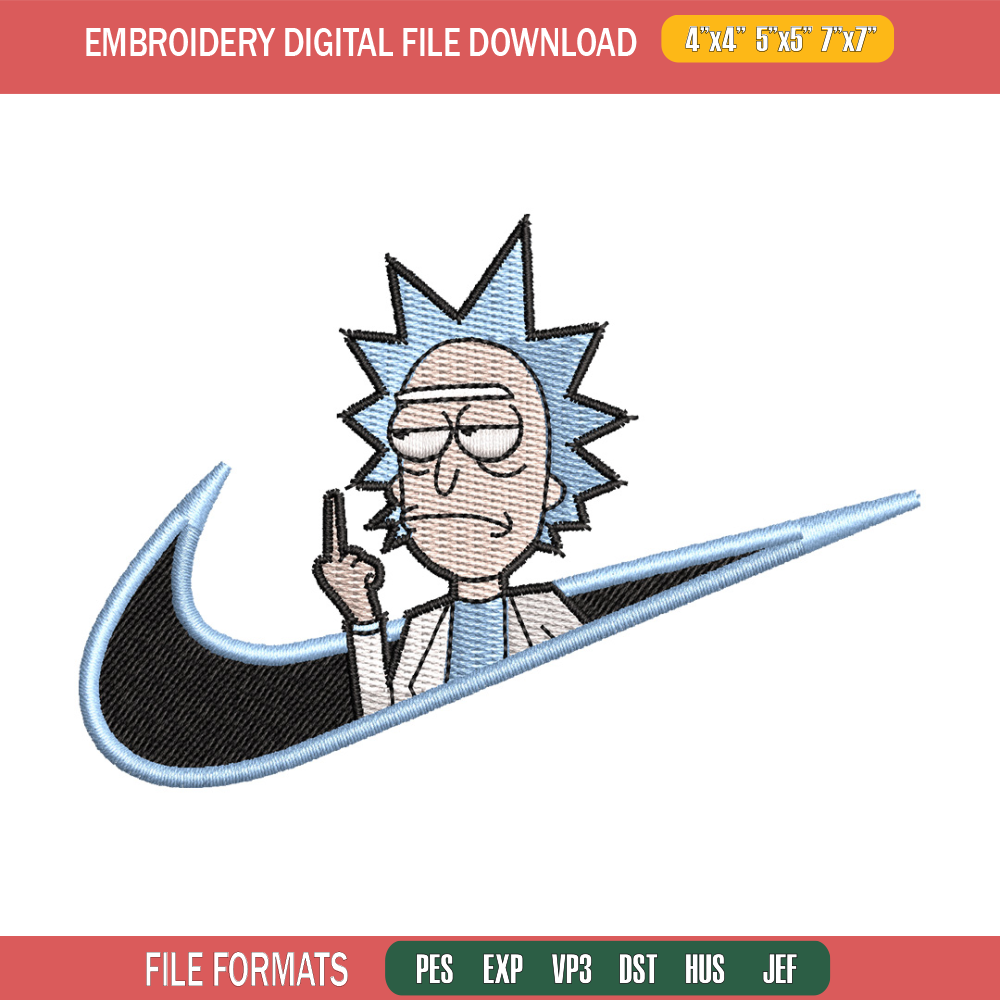 Rick x nike embroidery design, Rick embroidery, Nike design, Embroidery shirt, Embroidery file, Digital download.jpg