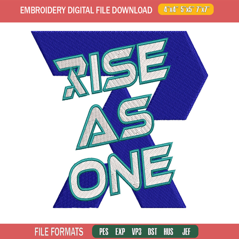 Rise As One embroidery design, Rise As One embroidery, logo design, embroidery file, logo shirt, Digital download..jpg