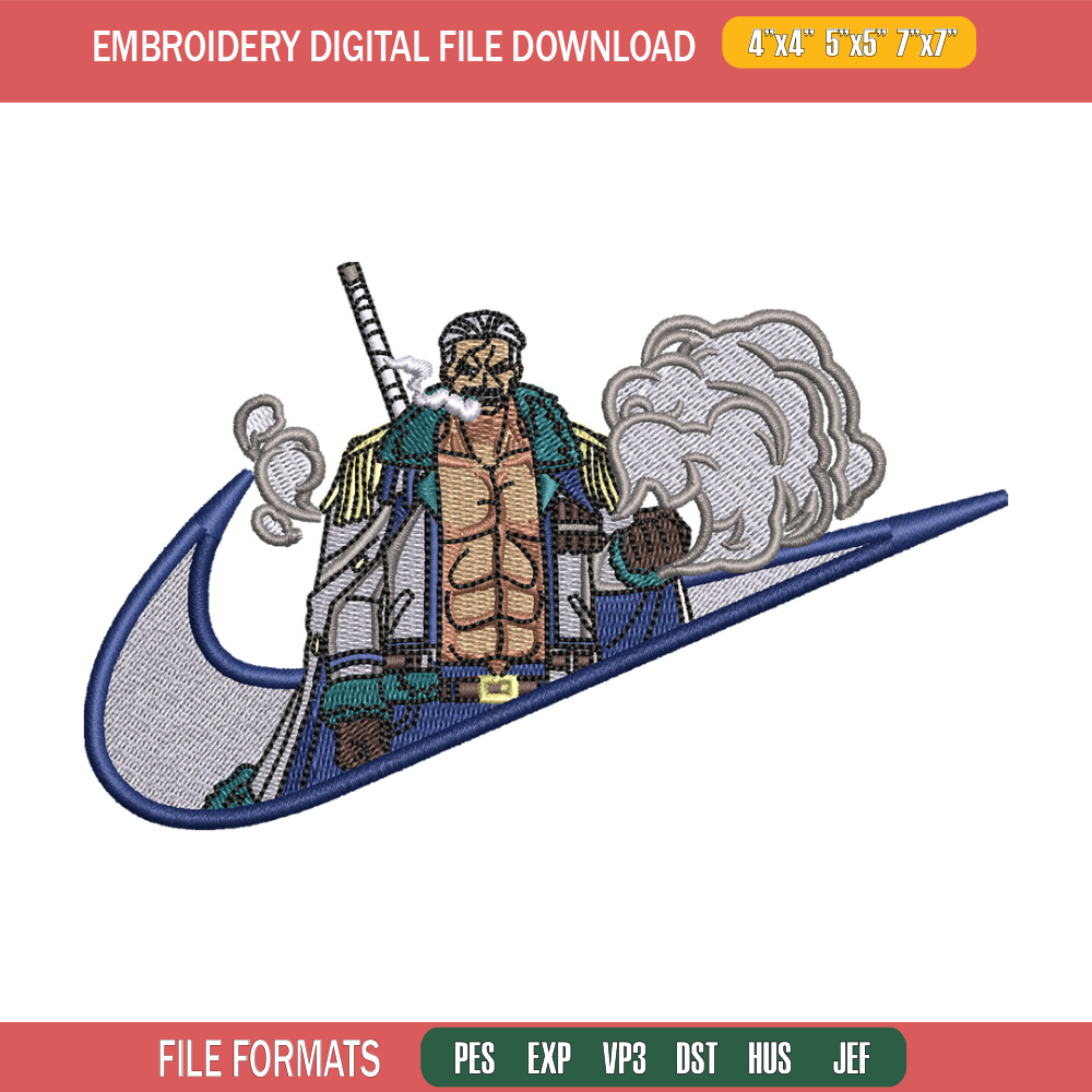 Smoker nike embroidery design, One piece embroidery, Nike design, Embroidery shirt, Embroidery file, Digital download.jpg