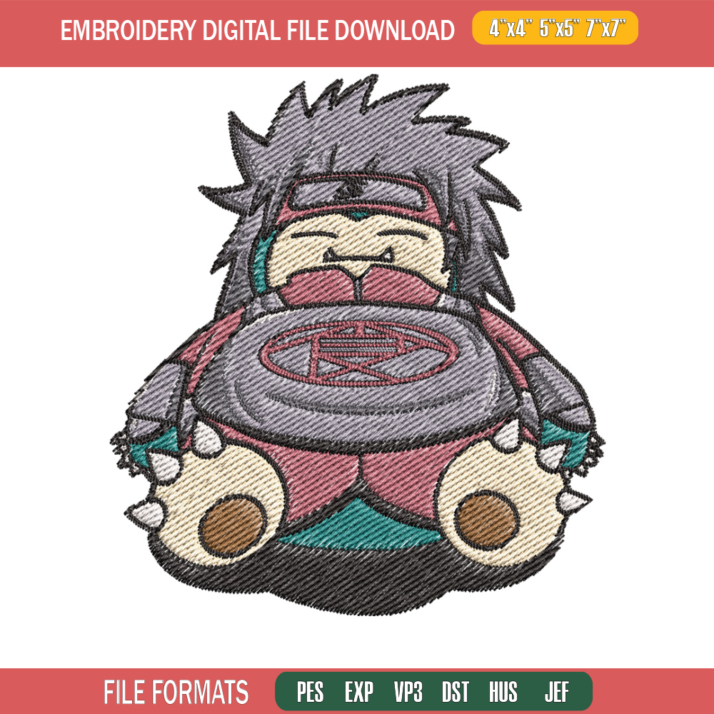 Snorlax choji embroidery design, Pokemon embroidery, Anime design, Embroidery file, Digital download, Embroidery shirt.jpg