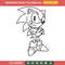 Sonic black white embroidery design, Sonic embroidery, Emb design, Embroidery shirt, Embroidery file, Digital download.jpg
