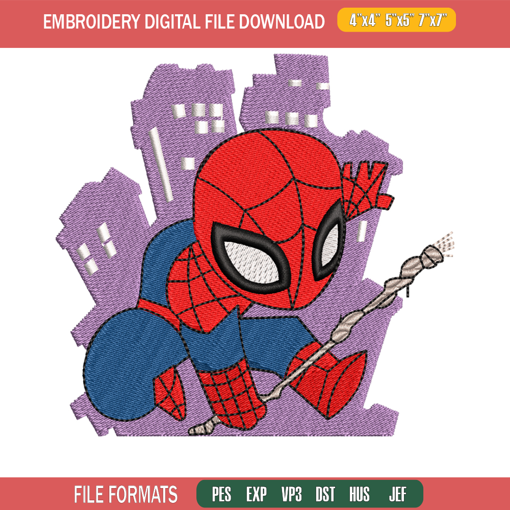 Spaiderman chibi logo embroidery design, Spaiderman chibi embroidery, Embroidery shirt, logo design, Instant download.jpg