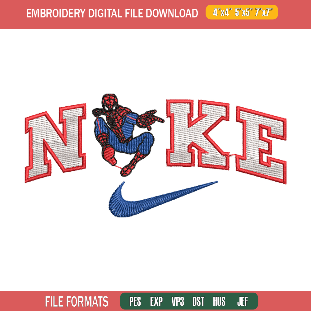 spaiderman nike embroidery design, spaiderman embroidery, logo design, logo shirt, digital download.jpg