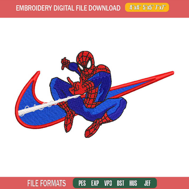 spaiderman Nike Logo embroidery design, spaiderman embroidery, Nike design, Logo shirt, digital download.jpg