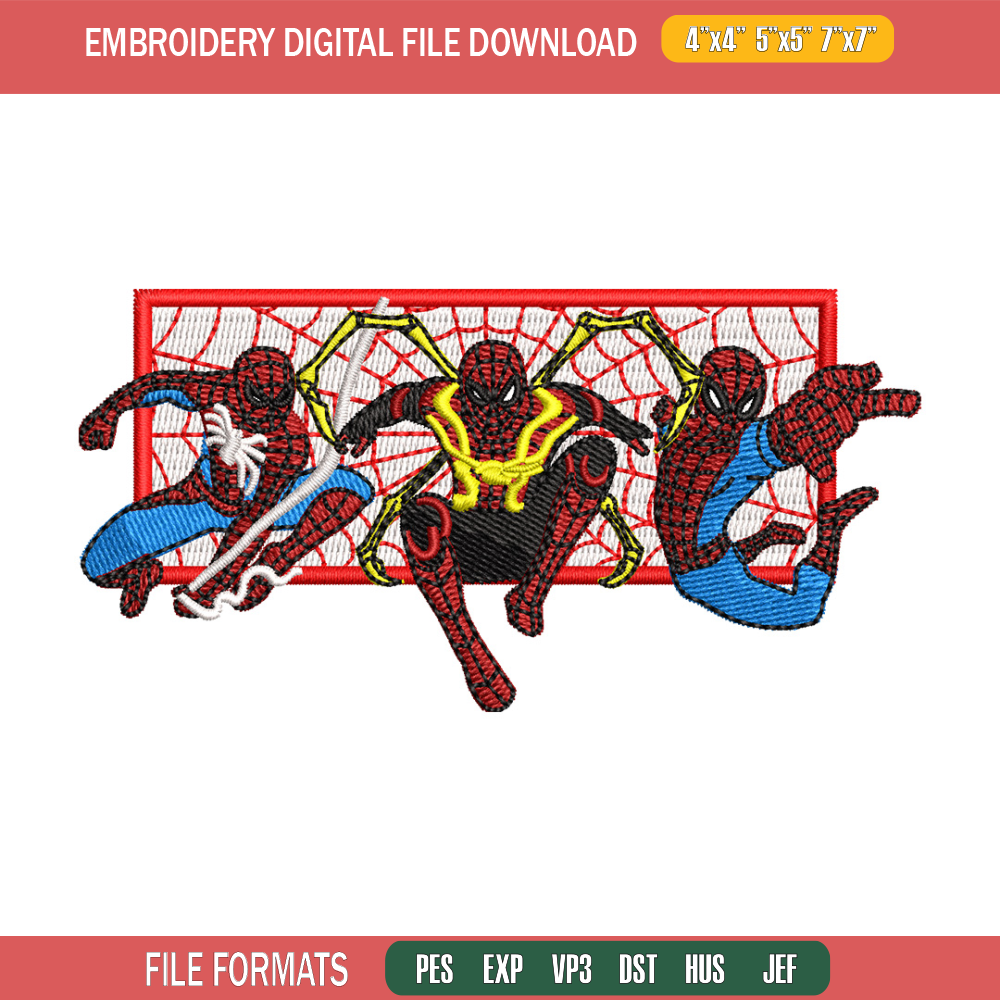 Spiderman box embroidery design, Spiderman embroidery, Emb design, Embroidery shirt, Embroidery file, Digital download.jpg