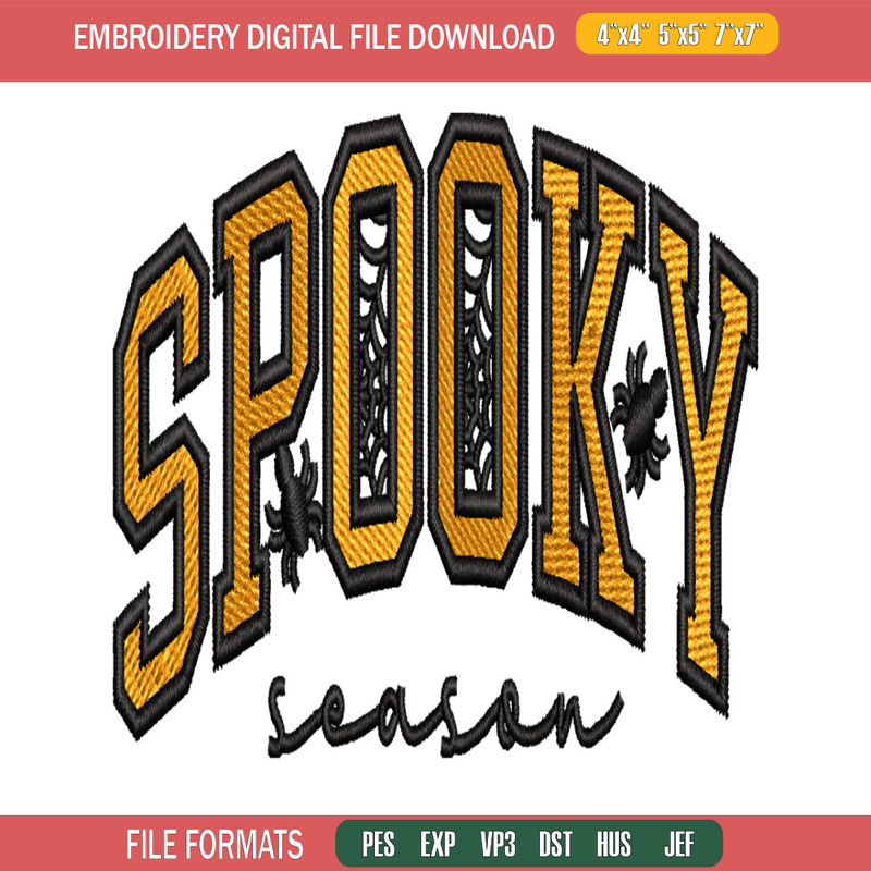 Spooky embroidery design, halloween embroidery, halloween design, embroidery file, logo shirt, Digital download..jpg