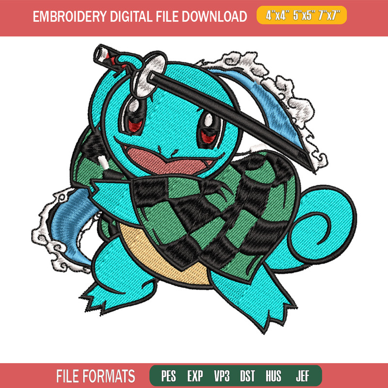 Squirtle embroidery design, Pokemon embroidery, Anime design, Embroidery file, Embroidery shirt, Digital download.jpg