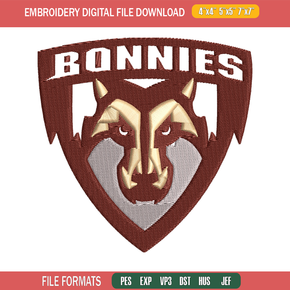 St Bonaventure Bonnies embroidery design, St Bonaventure Bonnies embroidery, Sport embroidery, NCAA embroidery..jpg