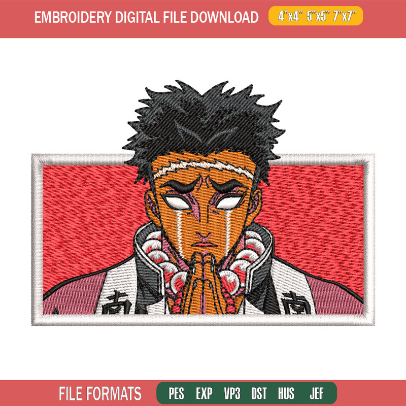 Stone hashira embroidery design, Gyomei embroidery, Anime design, Embroidery file, Embroidery shirt, Digital download.jpg