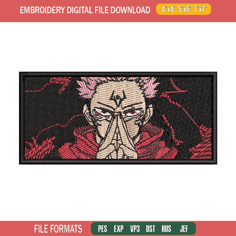 Sukuna box embroidery design, Sukuna embroidery, Embroidery shirt, Embroidery file, Anime design, Digital download.jpg