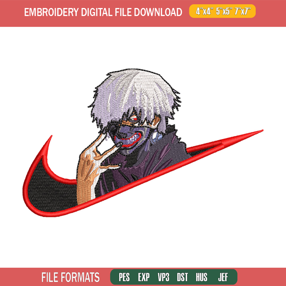 Swoosh kaneki embroidery design, Kaneki embroidery,Anime design, Embroidery file, Embroidery shirt, Digital download.jpg
