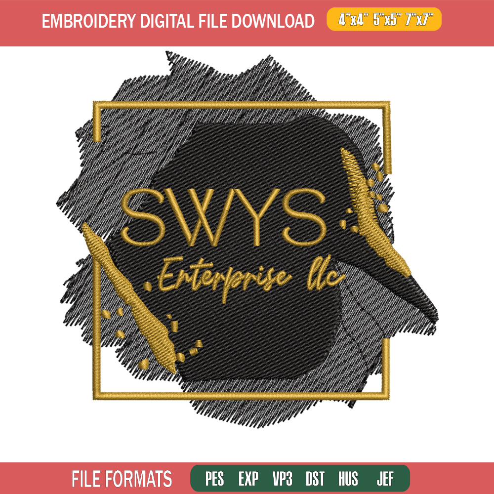 Swys logo embroidery design, Logo embroidery, Emb design, Embroidery shirt, Embroidery file, Digital download.jpg