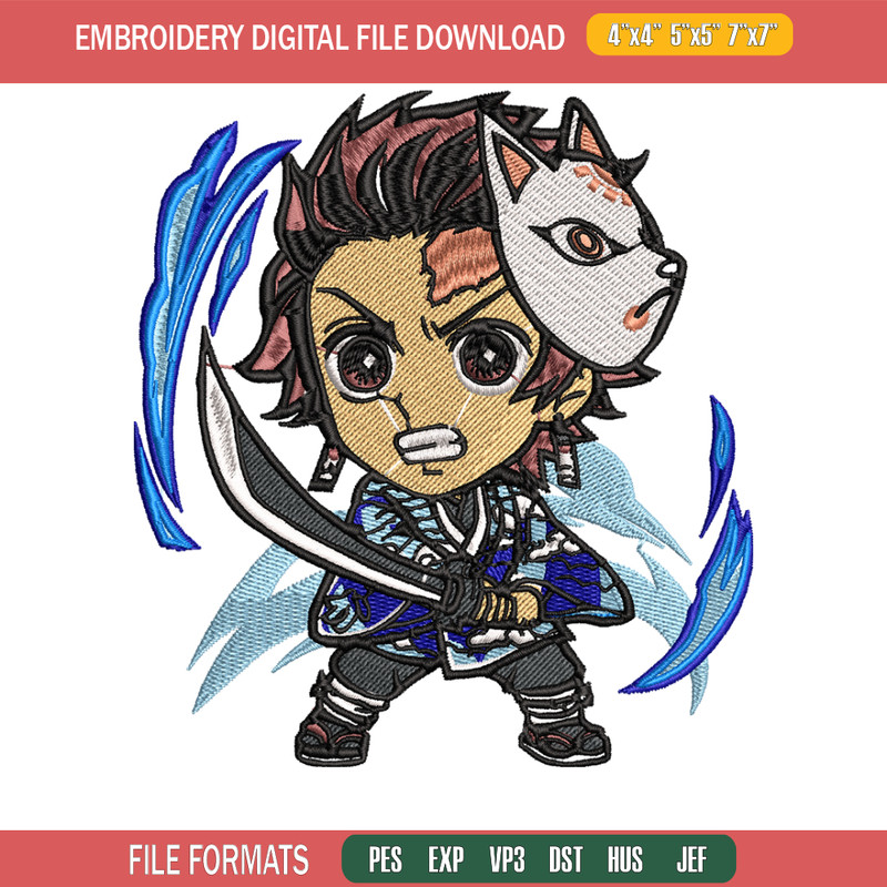 Tanjiro chibi embroidery design, Kimetsu no Yaiba embroidery, embroidery file, anime design, anime shirt, Digital downlo.jpg