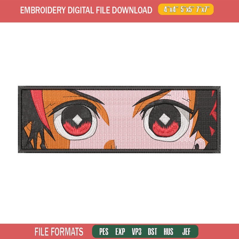 Tanjiro eyes embroidery design, Tanjiro embroidery, Anime design, Embroidery shirt, Embroidery file,Digital download.jpg