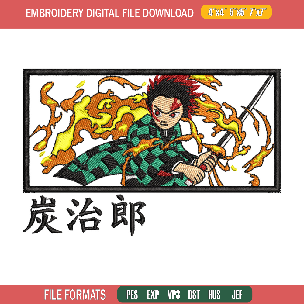 Tanjiro fire box embroidery design, Tanjiro embroidery, Anime design, Embroidery shirt, Embroidery file,Digital download.jpg