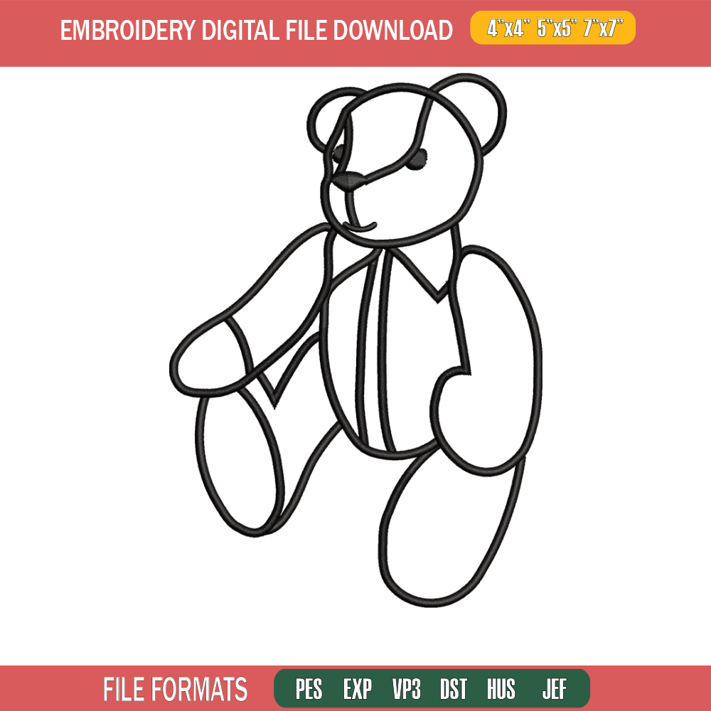 Teddy bear embroidery design, Teddy embroidery, Emb design, Embroidery shirt, Embroidery file, Digital download.jpg