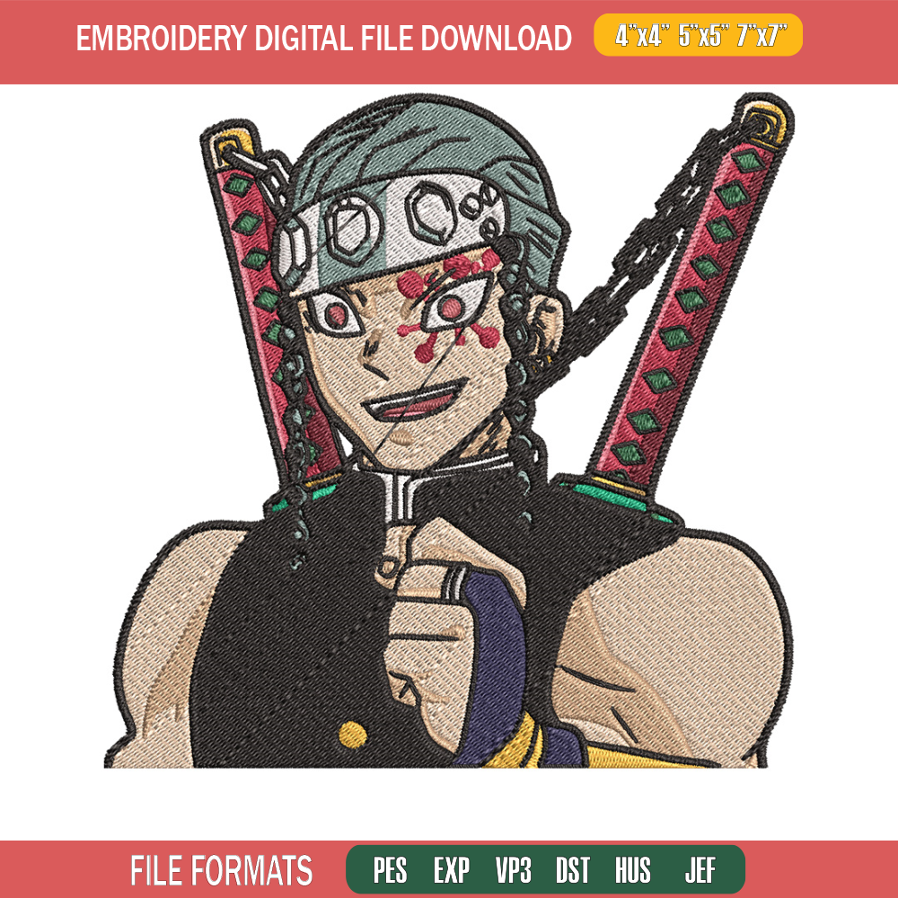 Tengen smile embroidery design, Tengen embroidery, Anime design, Embroidery shirt, Embroidery file, Digital download.jpg