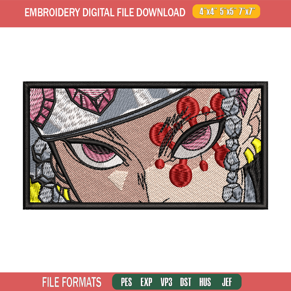 Tengen Uzui eyes embroidery design, Kimetsu no Yaiba embroidery, anime design, anime shirt, Digital download.jpg