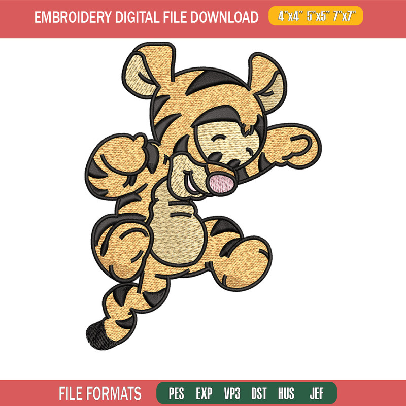 Tigger embroidery design, Pooh disney embroidery, Embroidery file, Embroidery shirt, Emb design, Digital download.jpg
