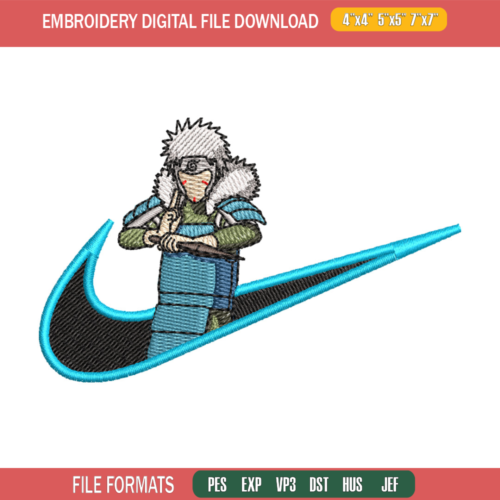 Tobirama nike embroidery design, Naruto embroidery, Nike design, Embroidery shirt, Embroidery file, Digital download.jpg