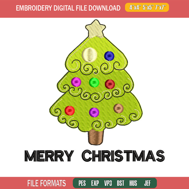Tree chrismas embroidery design, Chrismas embroidery, Embroidery file, Embroidery shirt, Emb design,Digital download.jpg