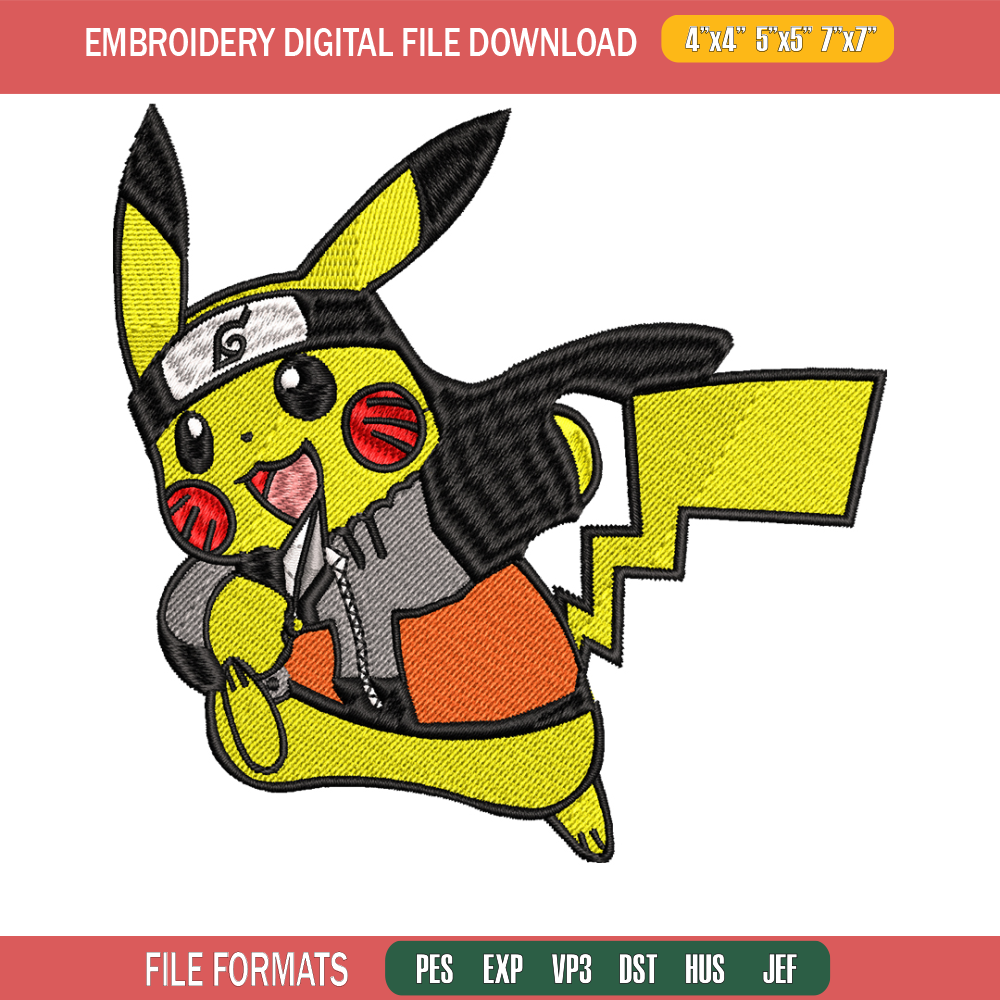 Uchiha Pikachu embroidery design, Pokemon embroidery, embroidery file, anime design, anime shirt, Digital download.jpg