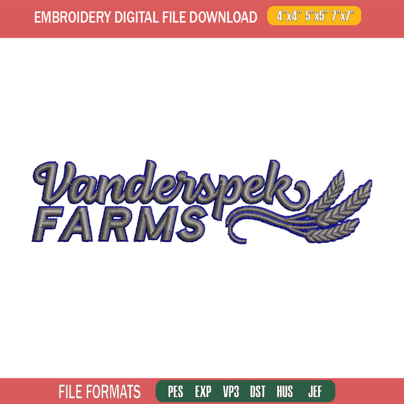 Vanderspek farms logo embroidery design, logo embroidery, logo design, Embroidery shirt, logo shirt, Instant download.jpg