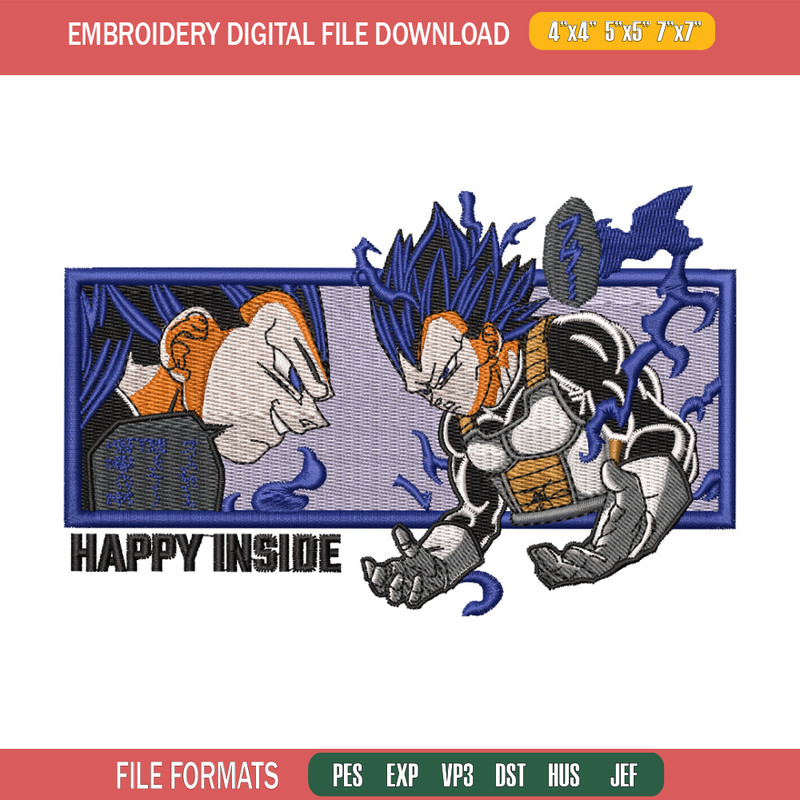 Vegeta ego embroidery design, Dragonball embroidery, Anime design, Embroidery shirt, Embroidery file, Digital download.jpg