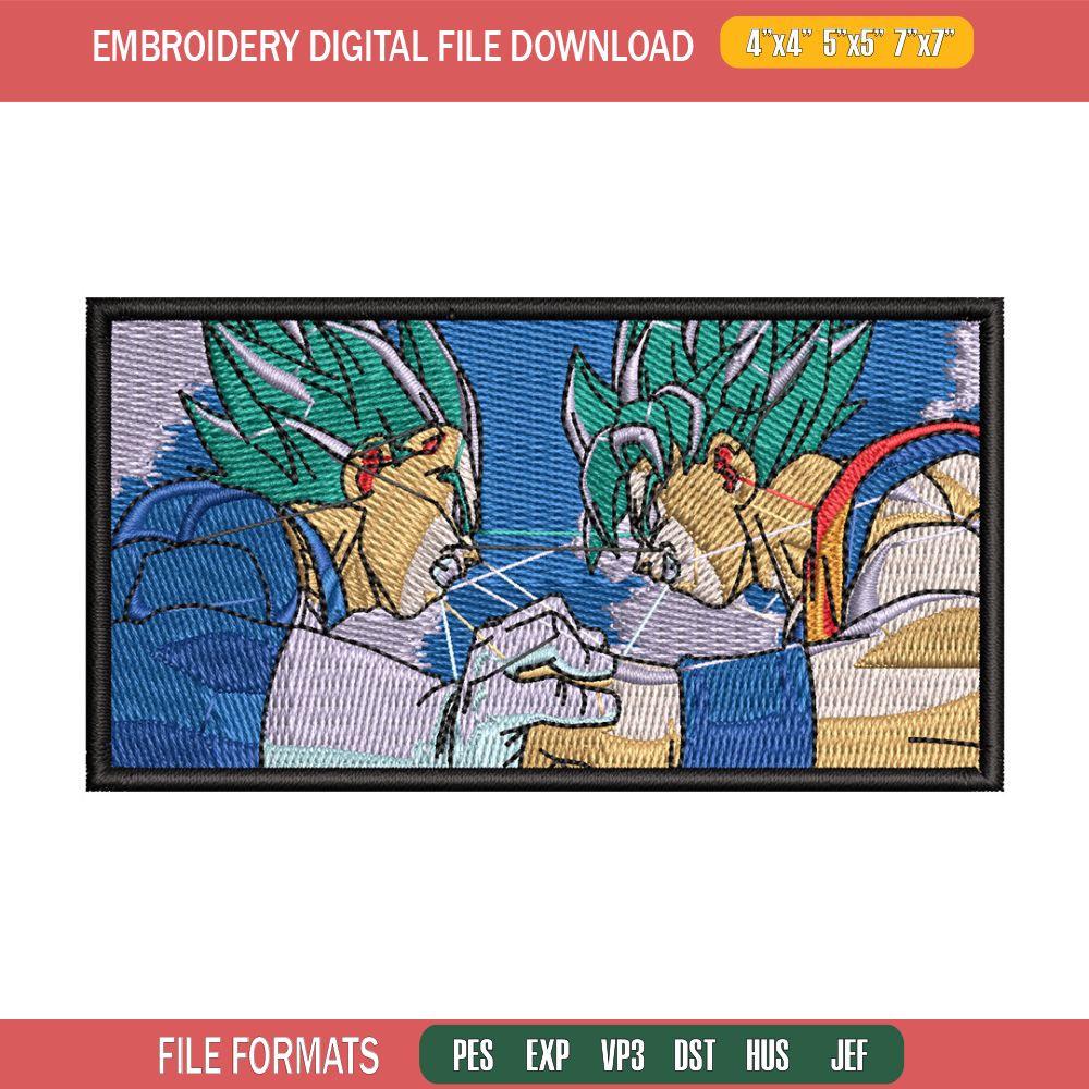 Vegeta goku embroidery design, Dragonball embroidery, Anime design, Embroidery shirt, Embroidery file, Digital download.jpg