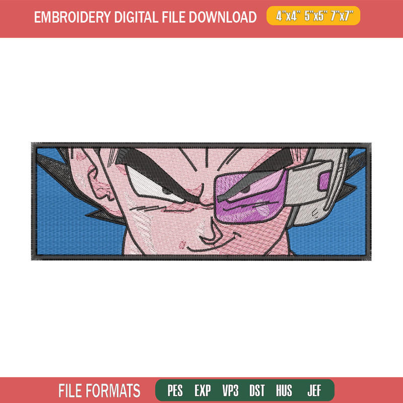 Vegeta sensor embroidery design, Dragonball embroidery, Anime design, Embroidery shirt, Embroidery file,Digital download.jpg